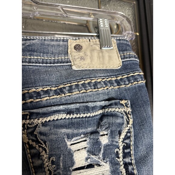 Silver Jeans Womens Aiko Mid Skinny Medium Wash 27x33 Denim Western Glove Works - Picture 4 of 10